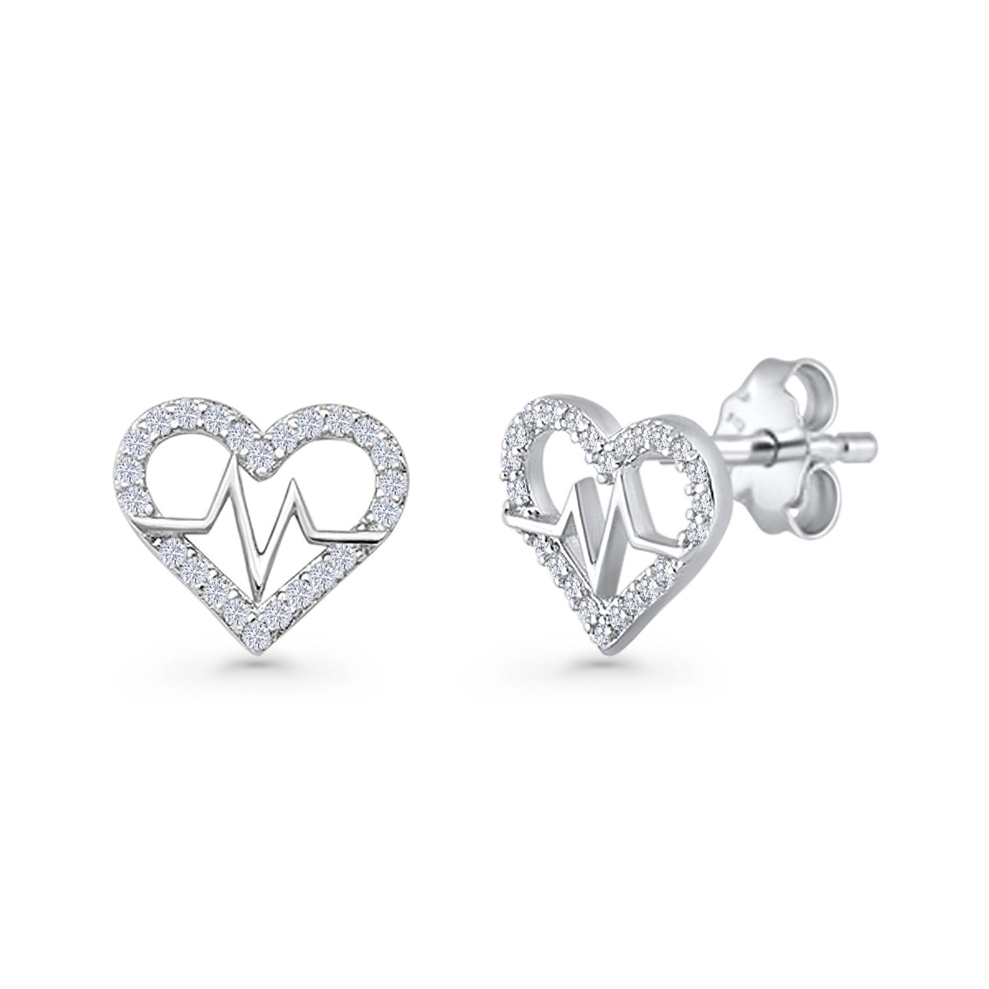 Heart Beat Wave Stud Earring