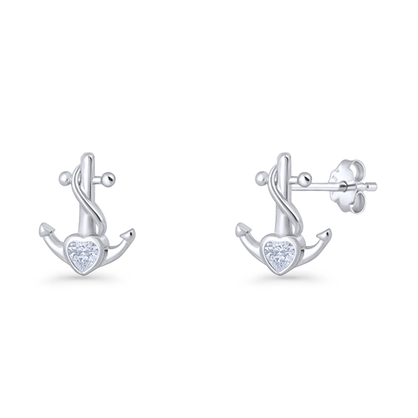 Anchor Stud Earring