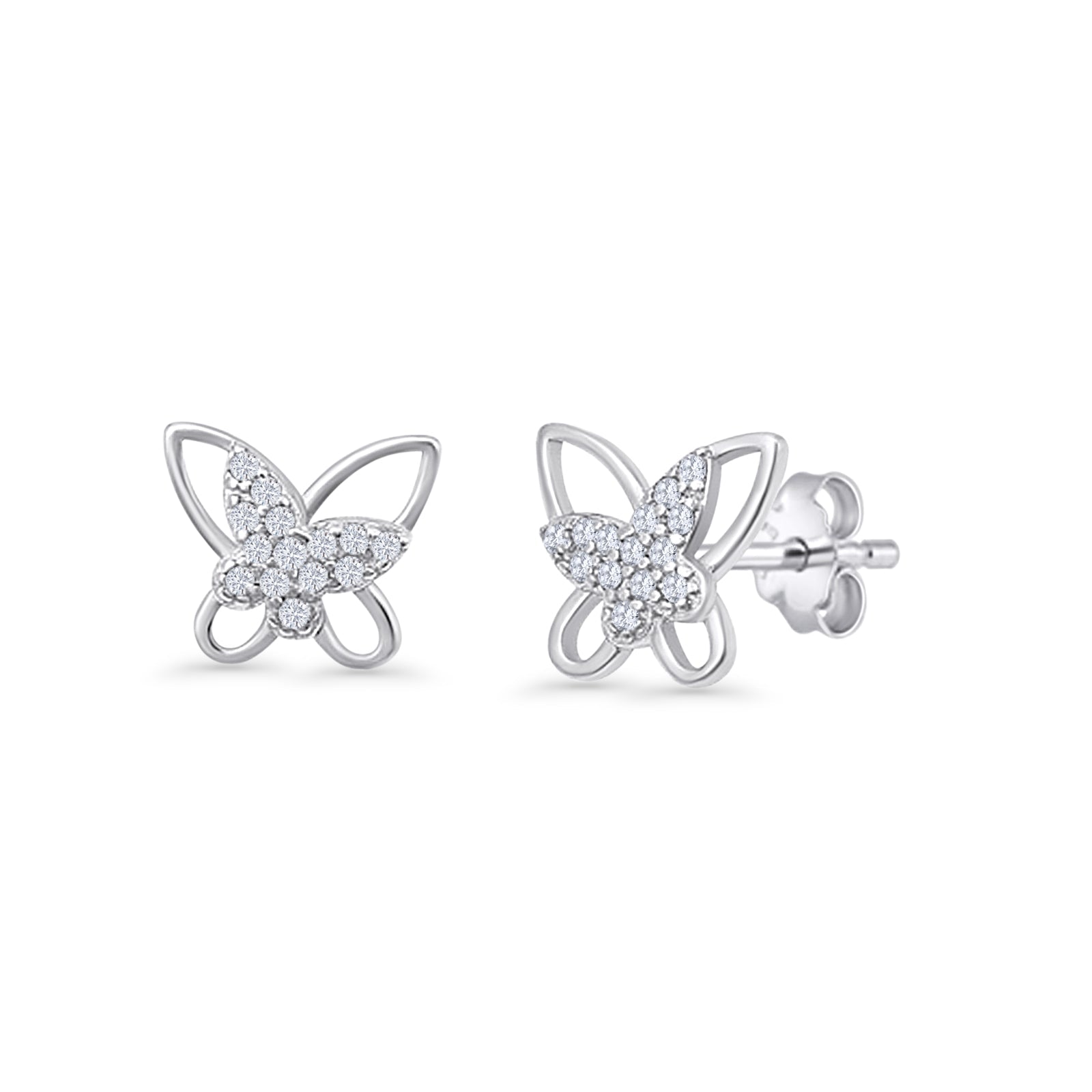 Butterfly CZ Stud Earrings