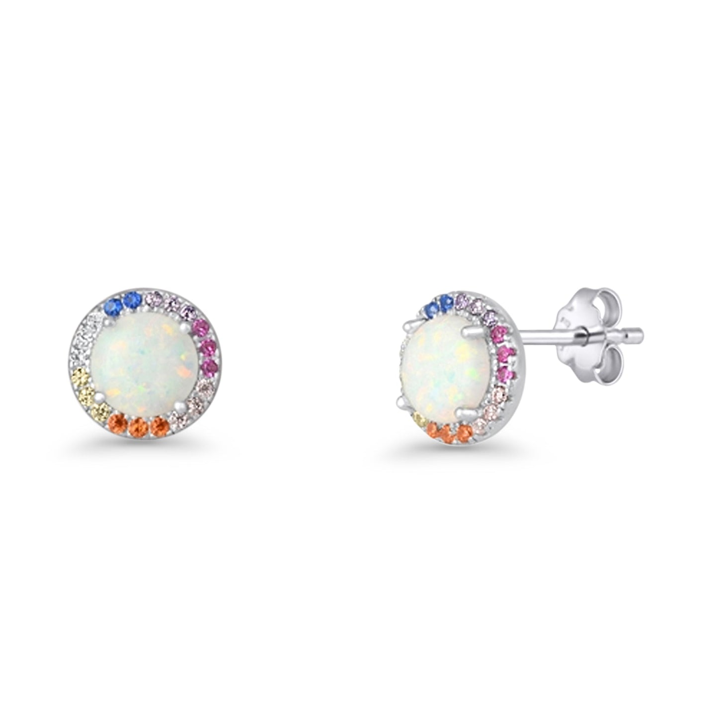 Round CZ Stud Earrings