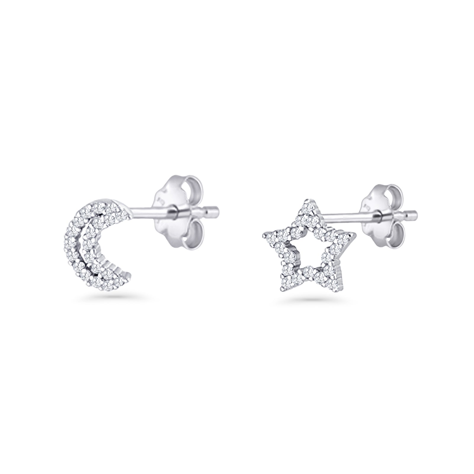 Moon Star Stud Earrings