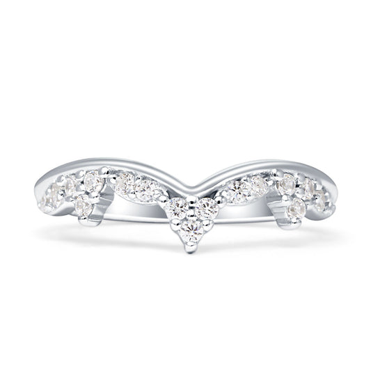 6.8mm Contour Curved Crown V-Band Cubic Zirconia