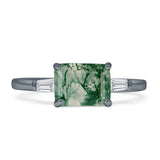 Emerald Cut Trio Solitaire Ring