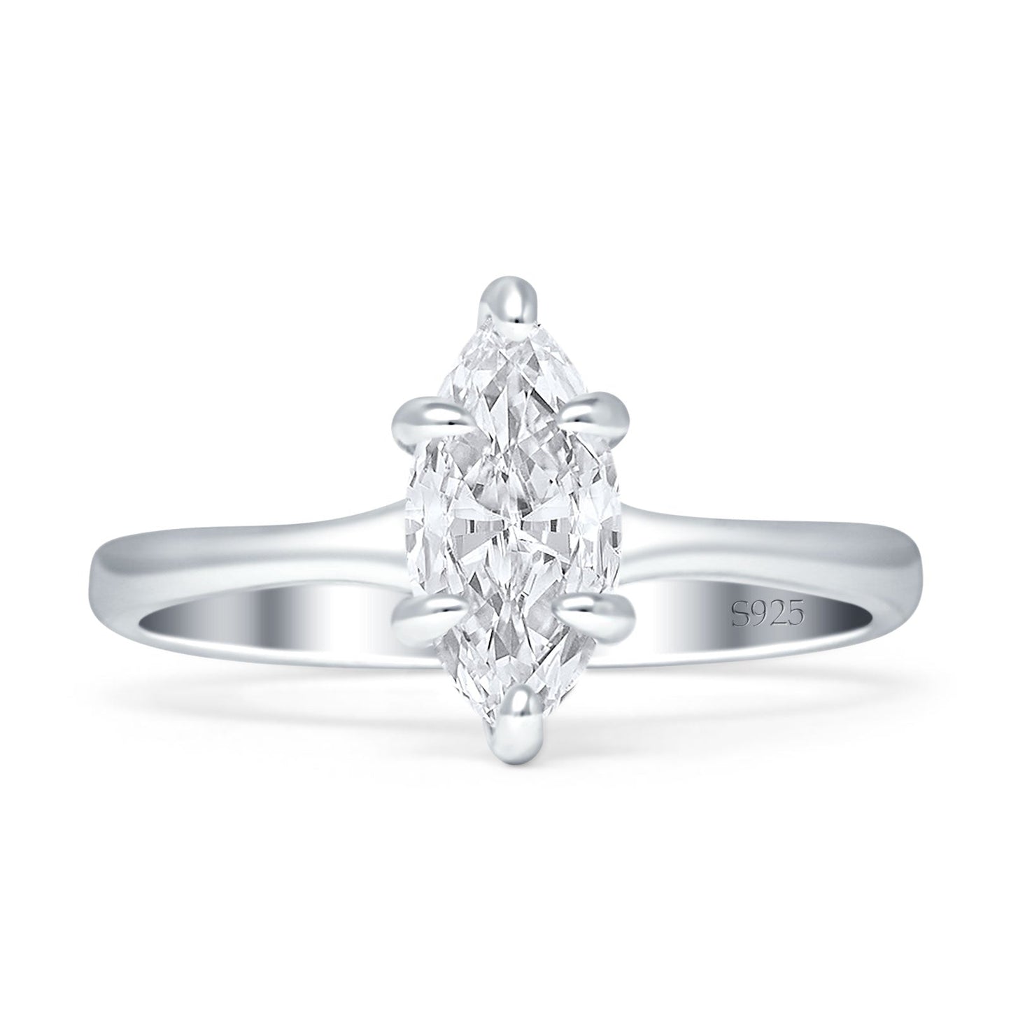 Marquise 6X12 Solitaire Ring Cubic Zirconia