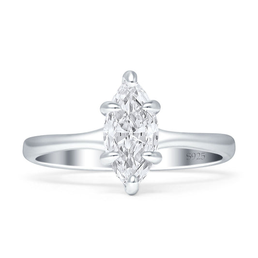 Marquise 6X12 Solitaire Ring Cubic Zirconia