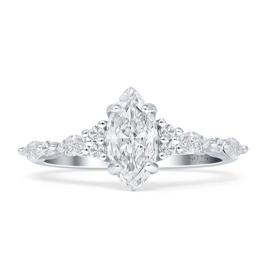 Art Deco Marquise Vintage Style Cubic Zirconia Ring