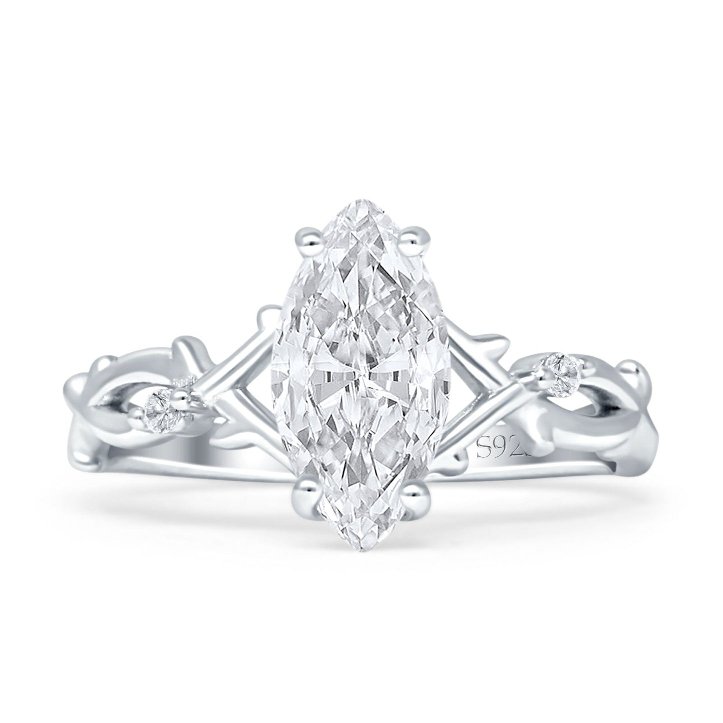 Marquise Split Shank Infinity Twisted Ring Cubic Zirconia