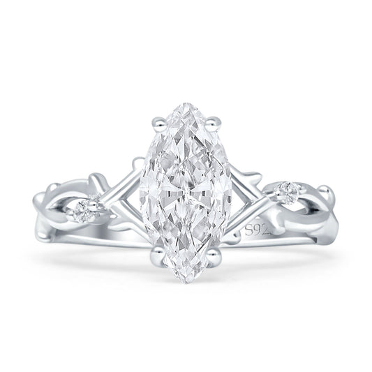 Marquise Split Shank Infinity Twisted Ring Cubic Zirconia