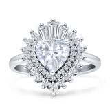 Heart Halo Moissanite Bridal Promise Ring 925 Sterling Silver