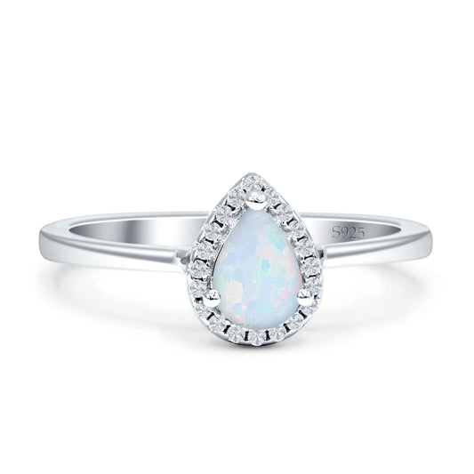 Pear Teardrop Halo Ring