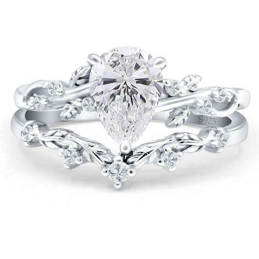 Two Piece Pear Ring