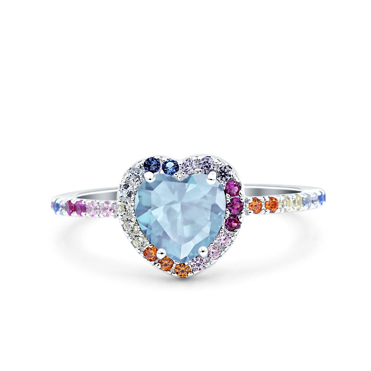 Heart Art Deco Engagement Ring