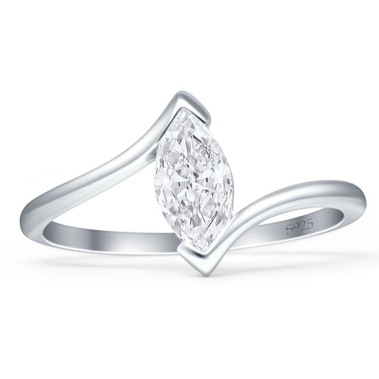 Marquise CZ Solitaire Ring