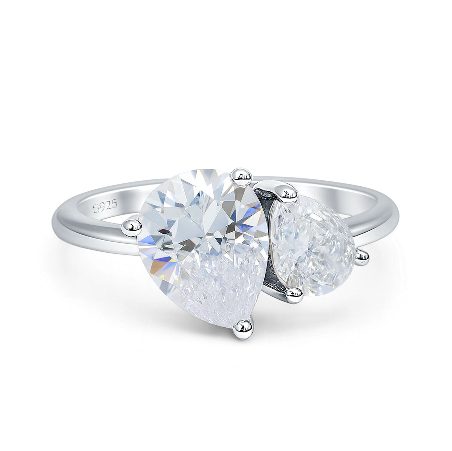 Two Stone Pear Ring