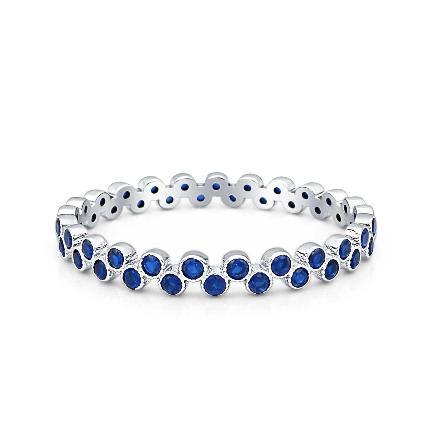Round CZ Zig Zag Band