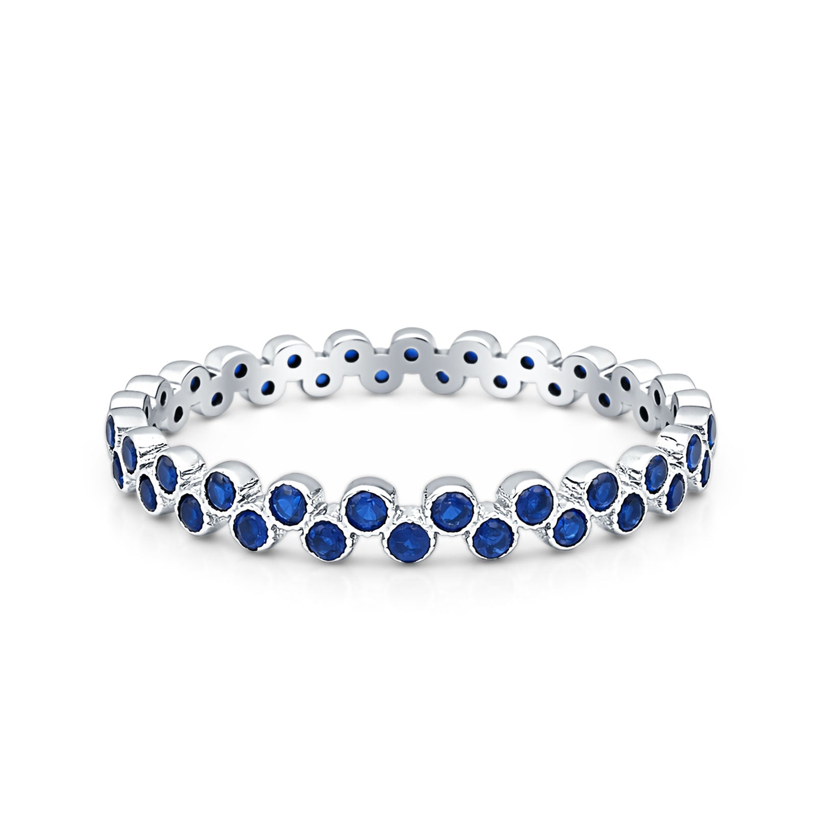 Round CZ Zig Zag Band