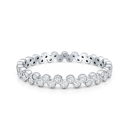 Round CZ Zig Zag Band