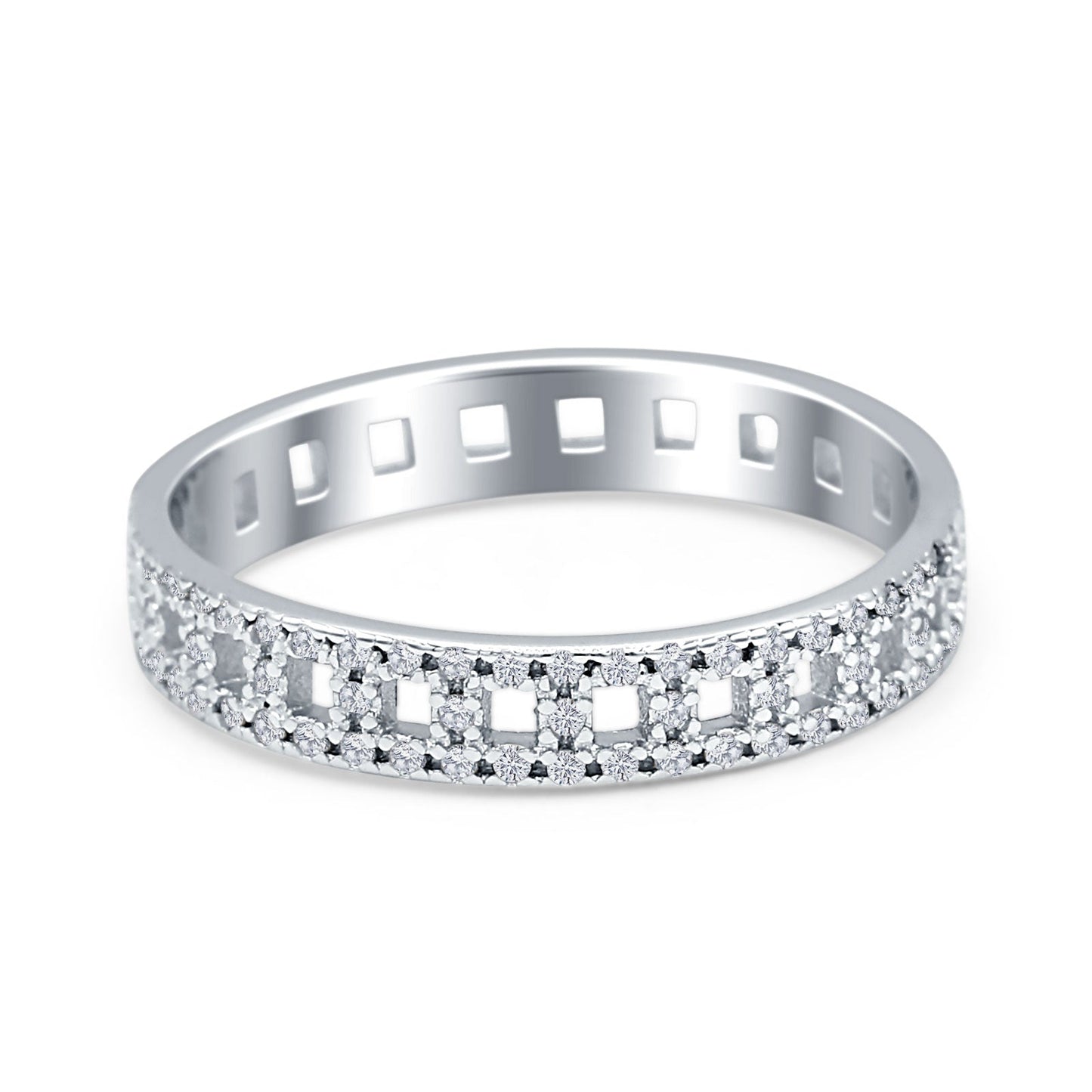 Round CZ Filigree Band