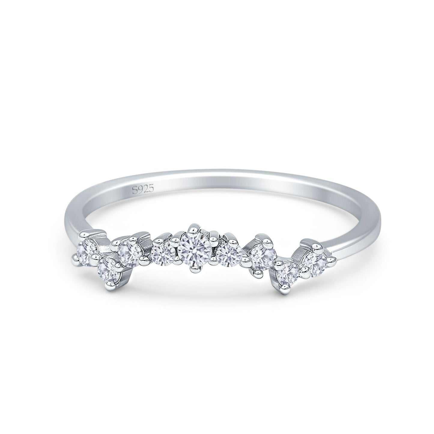 Round CZ Contour Band