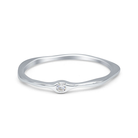 Round CZ Solitaire Ring