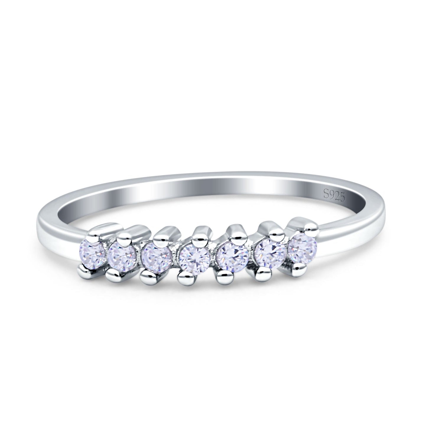 Round Dazzling Eternity Wedding Band Cubic Zirconia