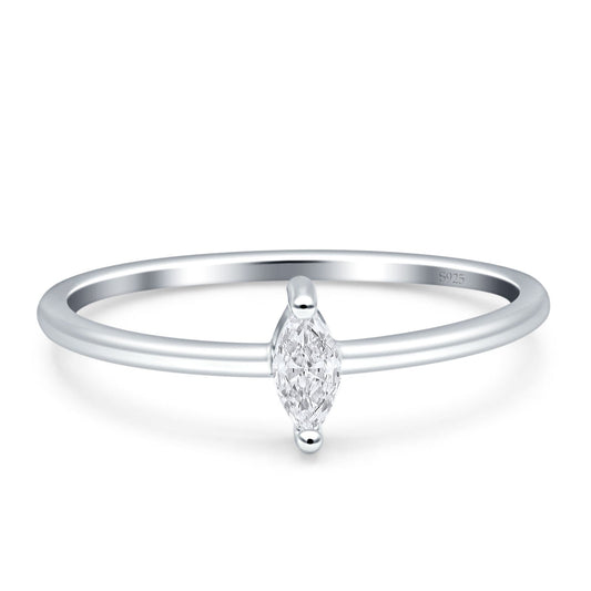 Solitaire Marquise Engagement Ring Cubic Zirconia