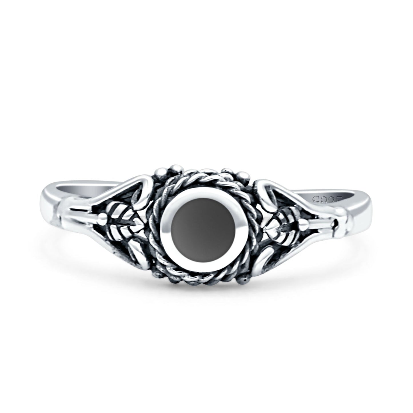Twisted Rope & Leaf Ring