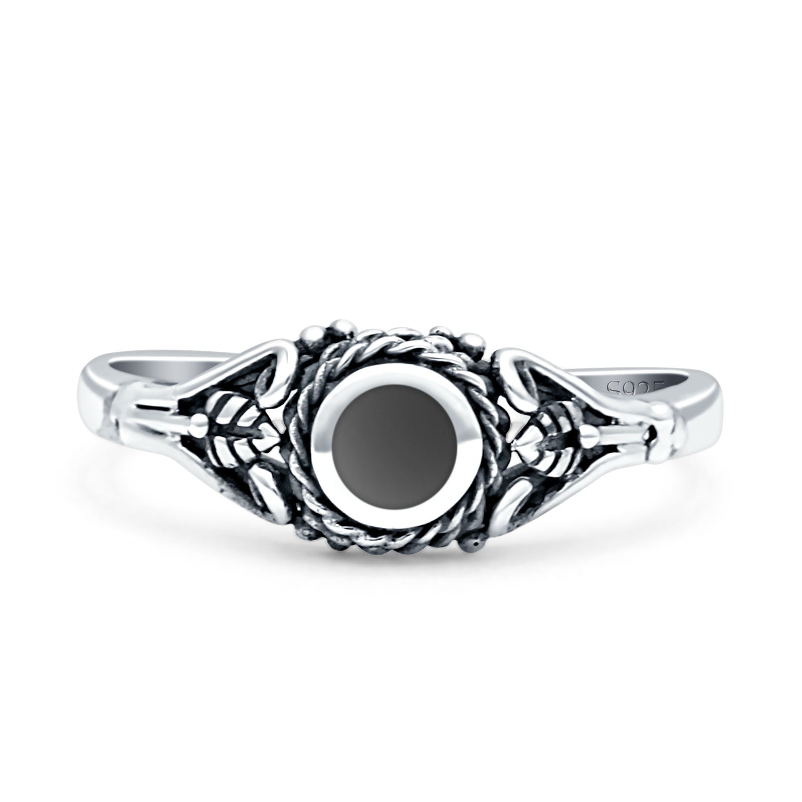 Twisted Rope & Leaf Ring