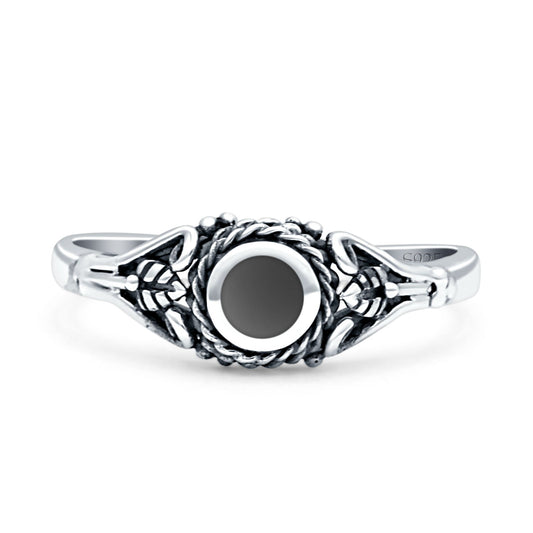 Twisted Rope & Leaf Ring