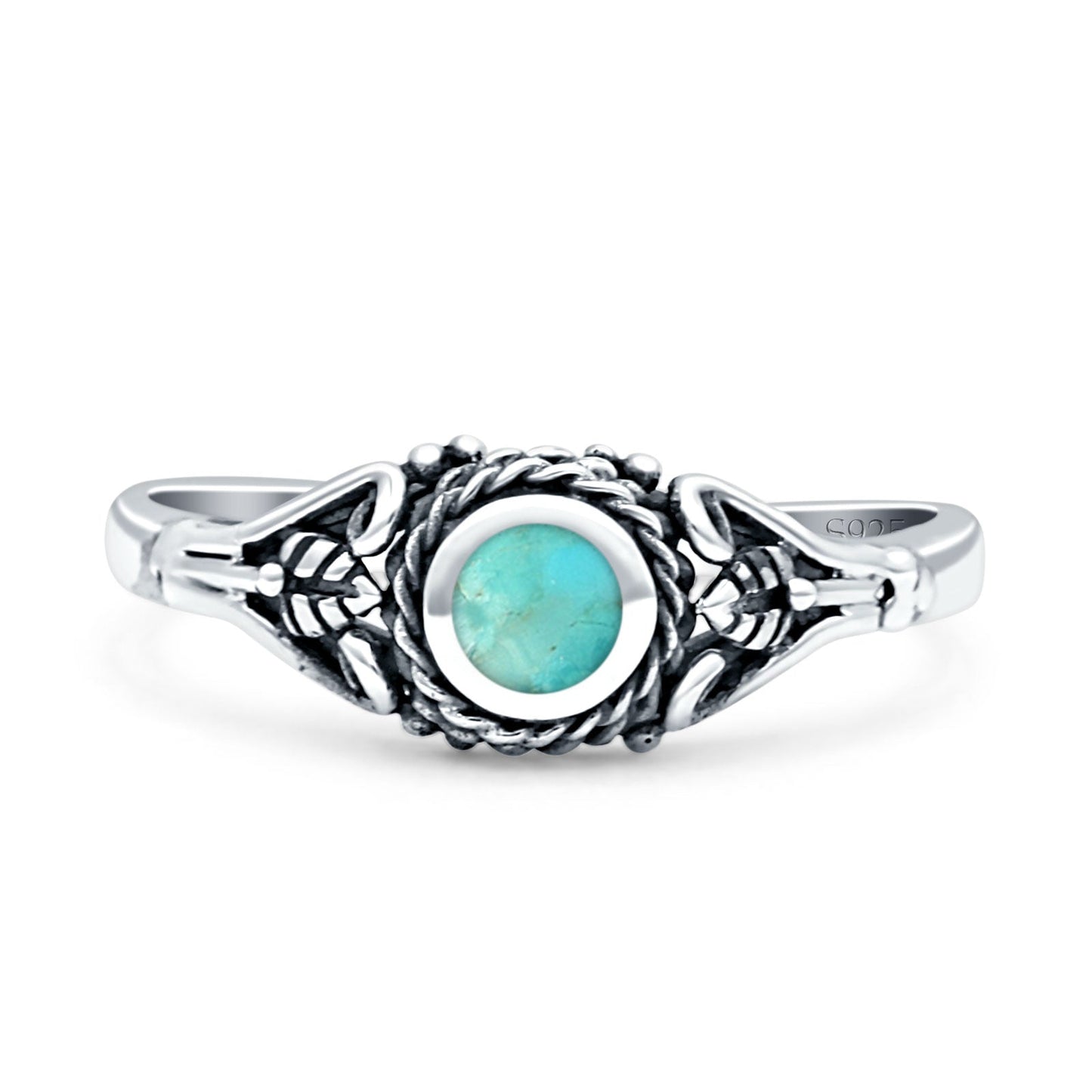 Twisted Rope & Leaf Ring