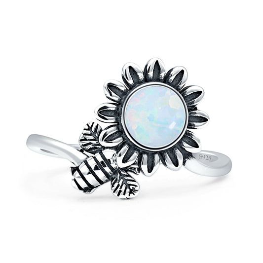 Flower & Bee Ring