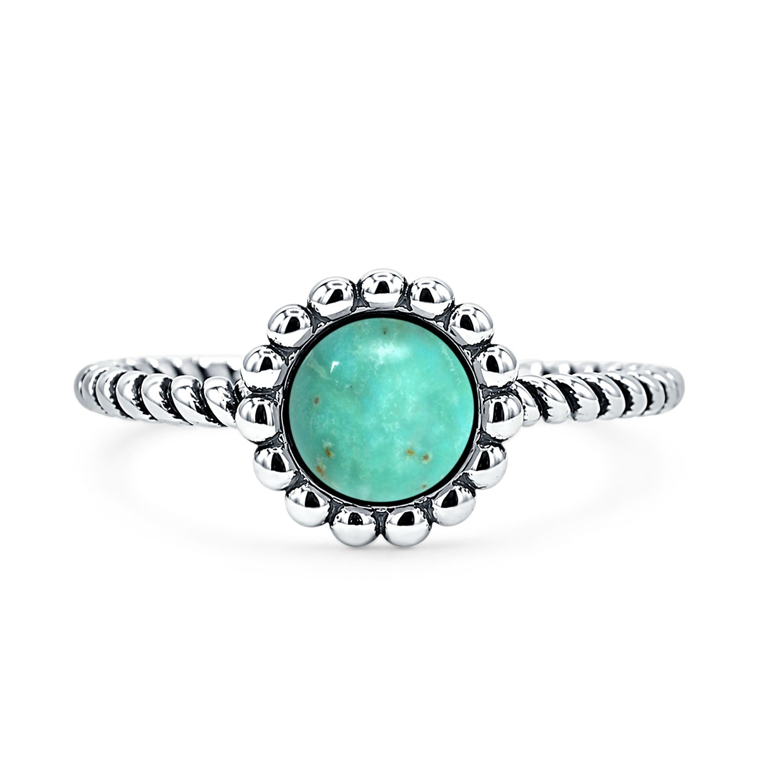 Beaded Halo Twisted Rope Ring