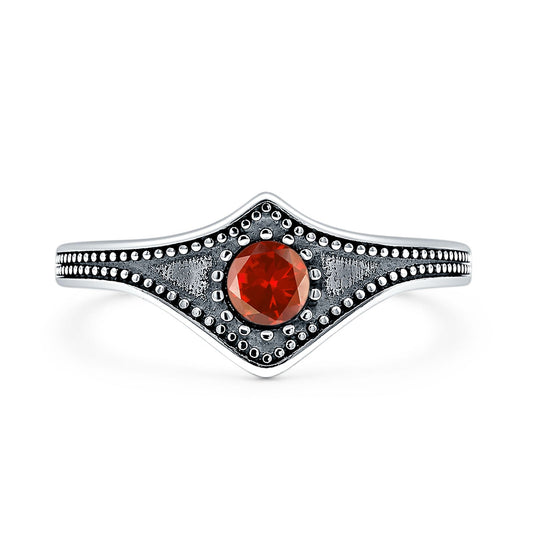 Beaded Halo Chevron Ring