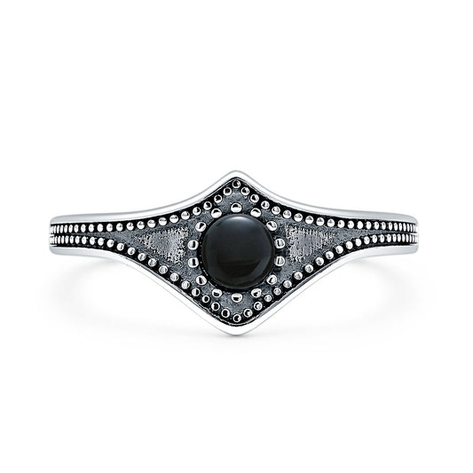 Beaded Halo Chevron Ring