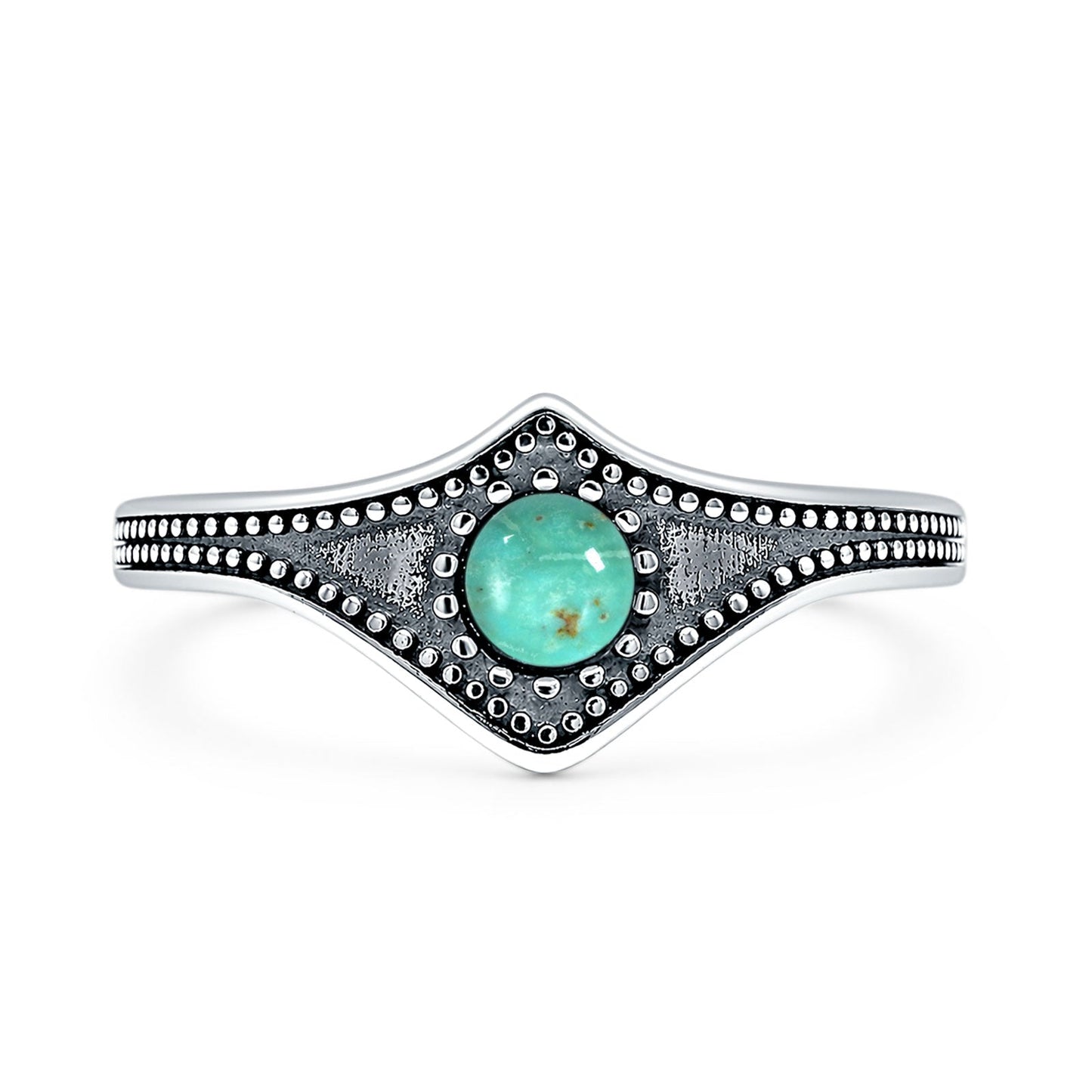Beaded Halo Chevron Ring