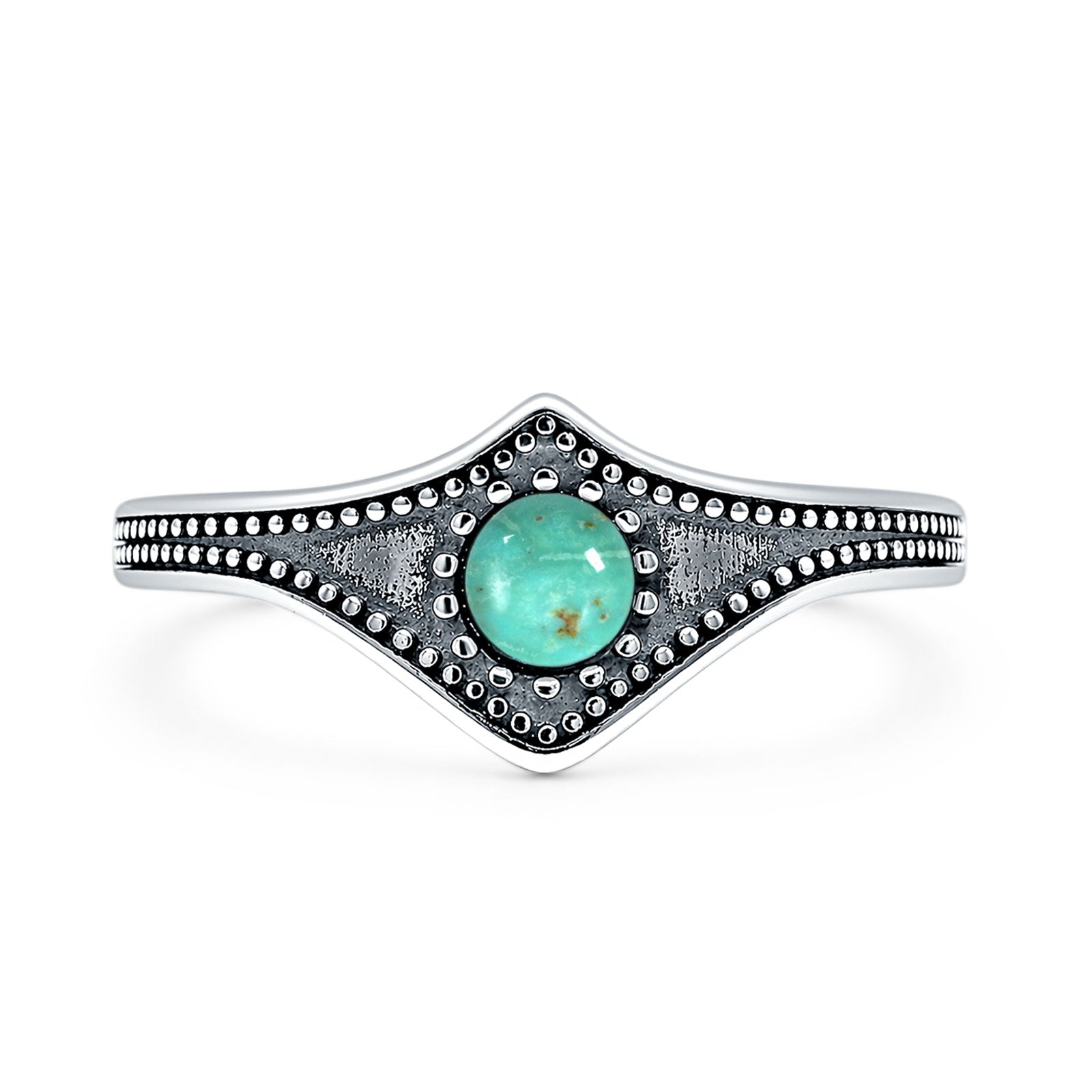 Beaded Halo Chevron Ring