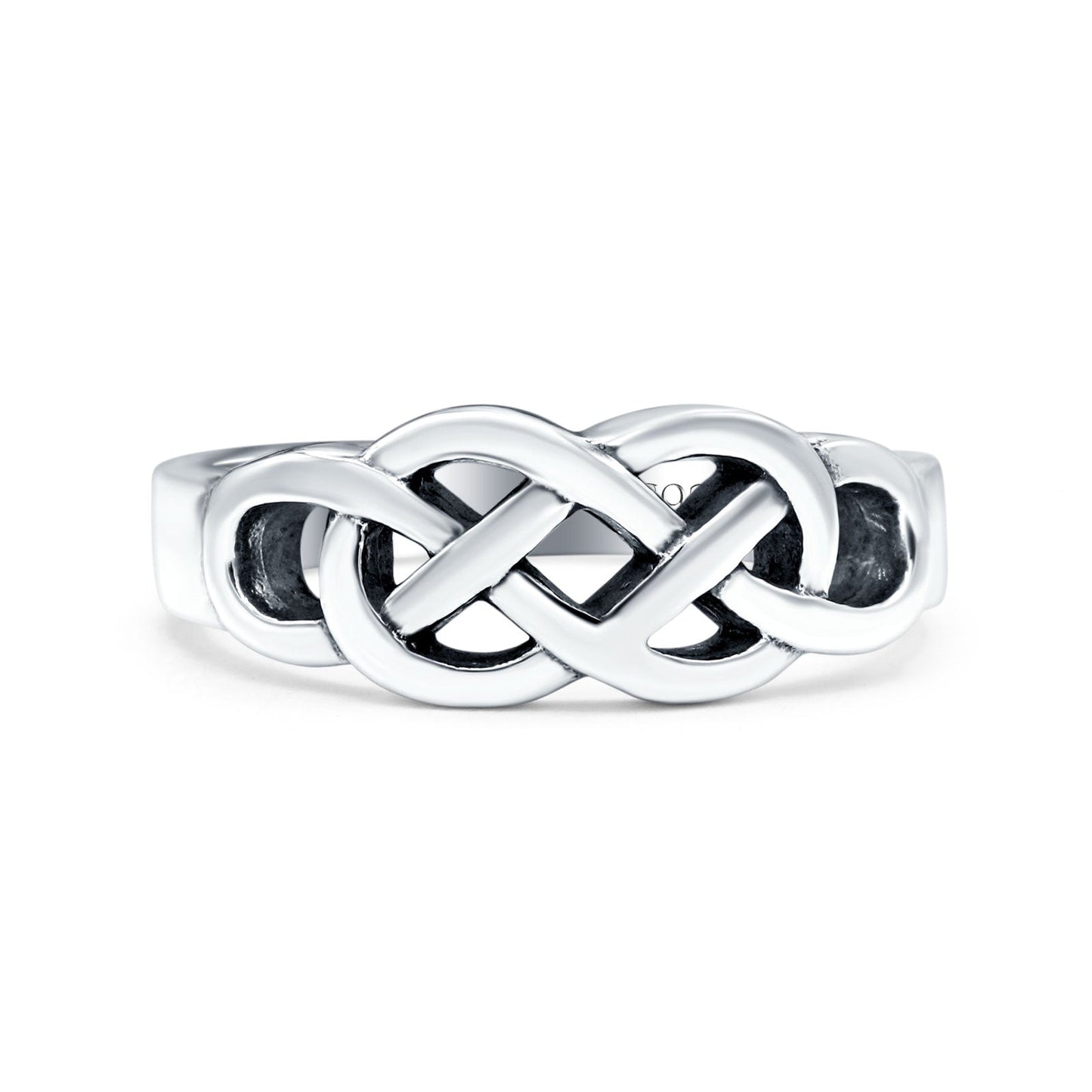 Infinity Celtic Oxidized Band Thumb Ring (7mm)