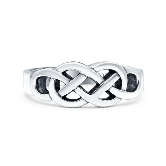 Infinity Celtic Oxidized Band Thumb Ring (7mm)