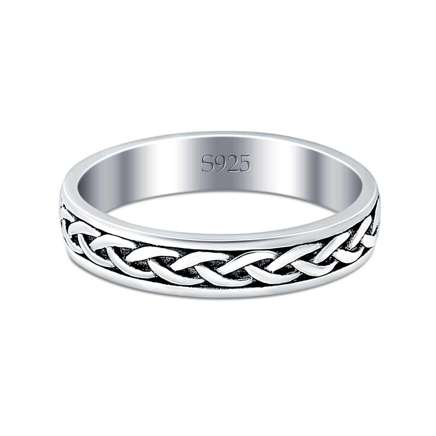 Crisscross Infinity Oxidized Band Thumb Ring (5mm)