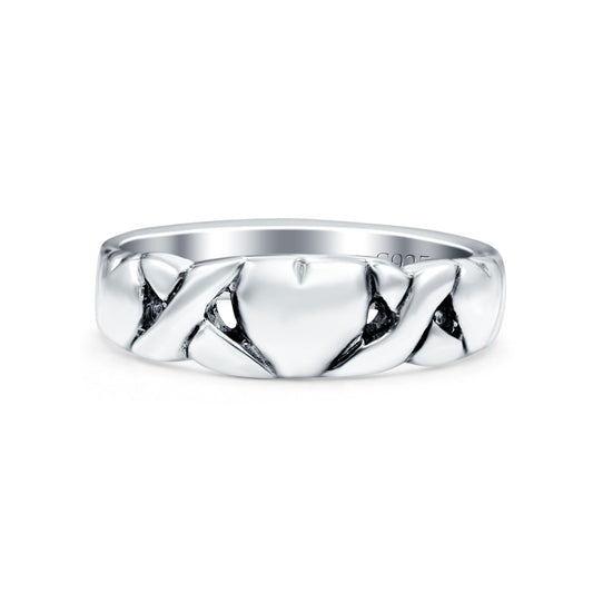 Celtic Knot Heart Oxidized Band Thumb Ring (5mm)