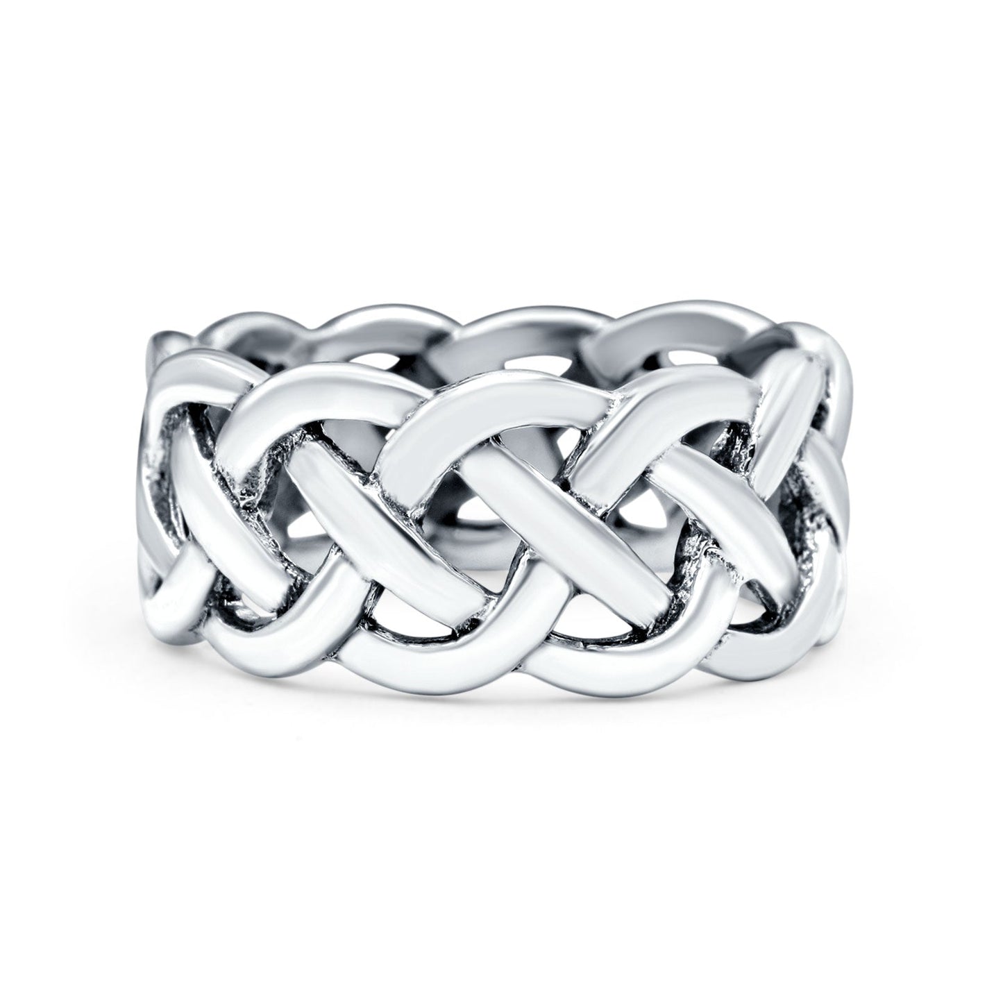 Celtic Crisscross Infinity Oxidized Band Thumb Ring (9mm)