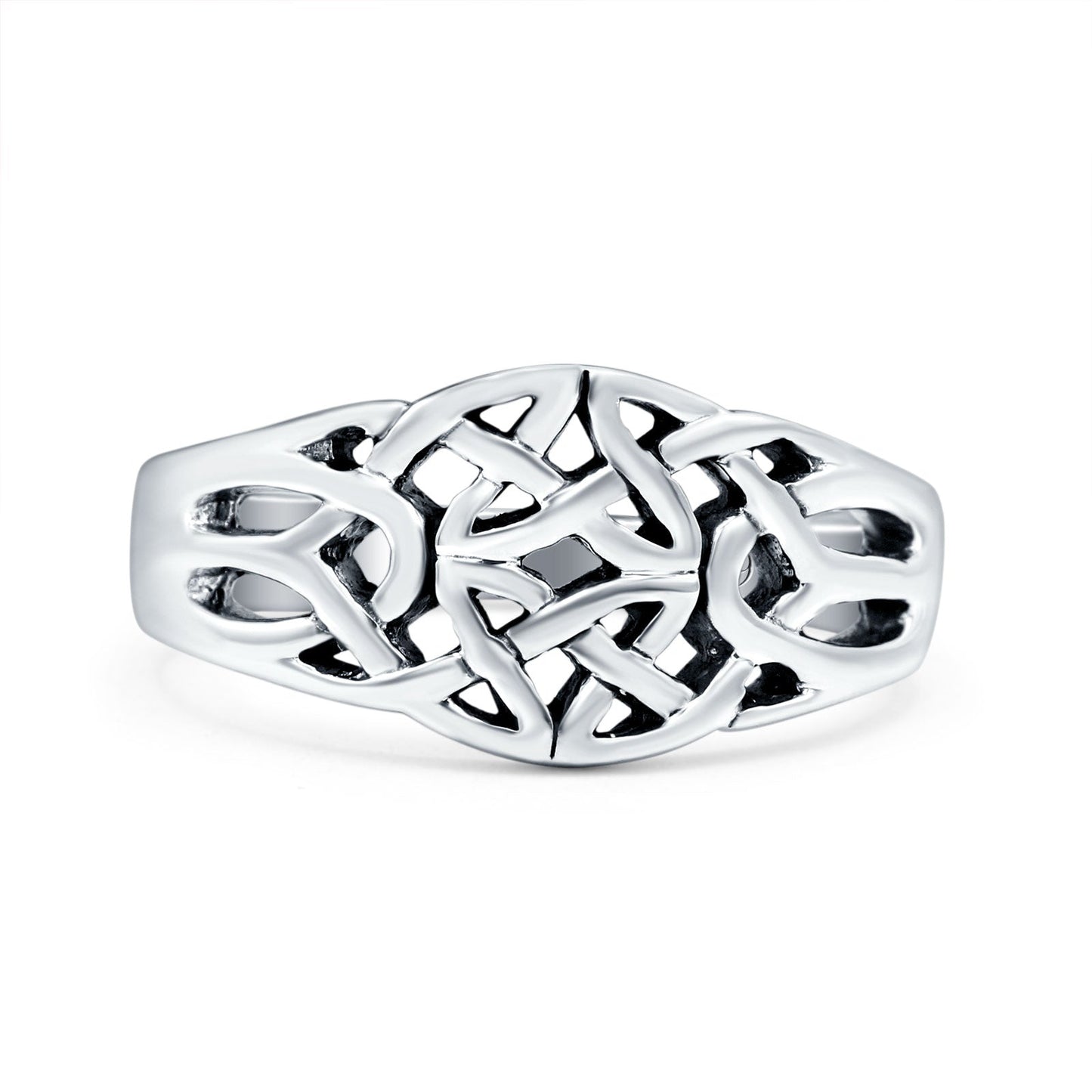 Celtic Oxidized Band Thumb Ring (10mm)
