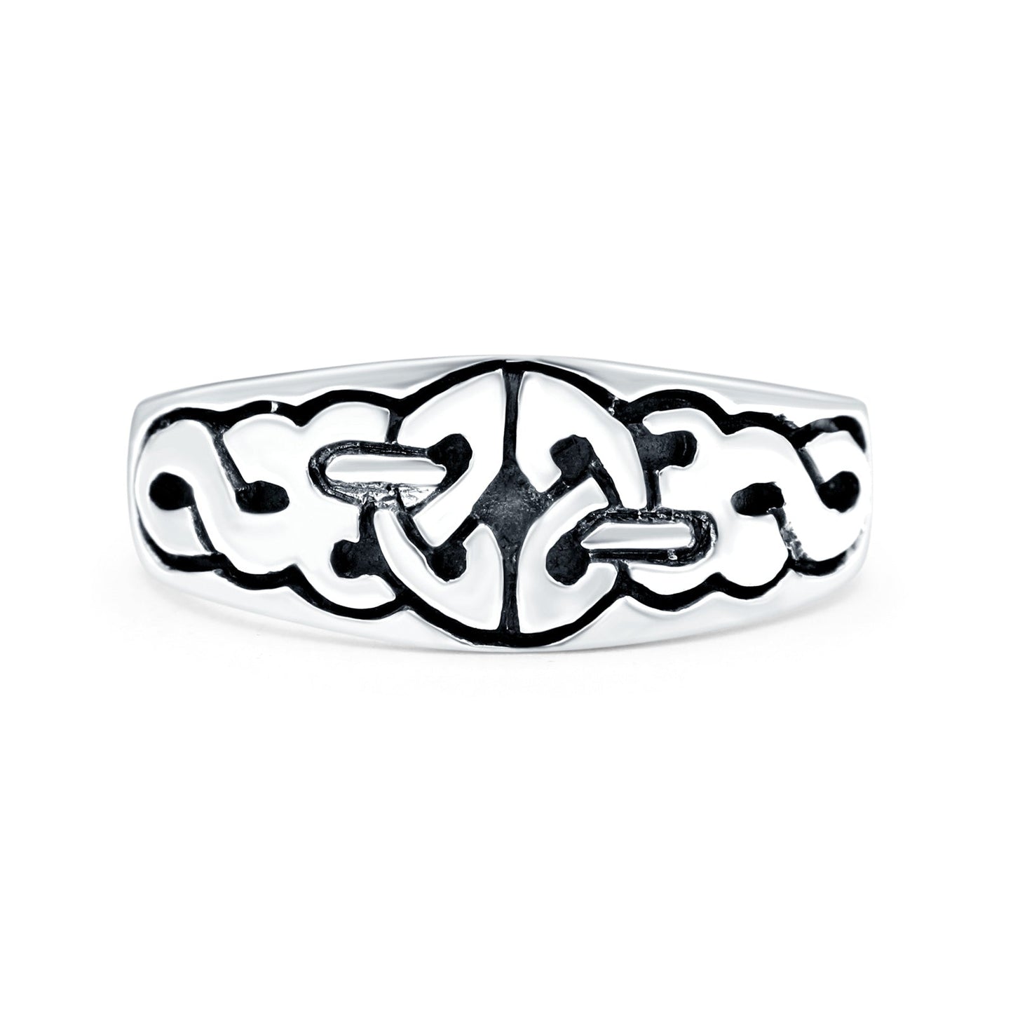 Celtic Oxidized Band Thumb Ring (7mm)