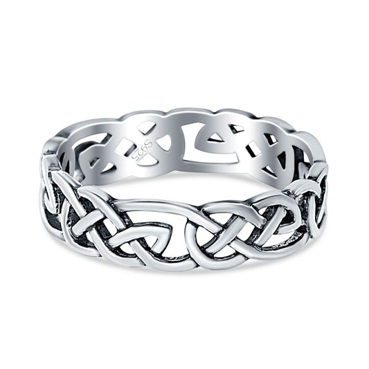 Celtic Oxidized Band Thumb Ring (5mm)