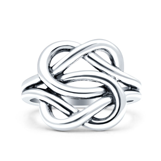 Celtic Double Infinity Oxidized Band Thumb Ring (15mm)