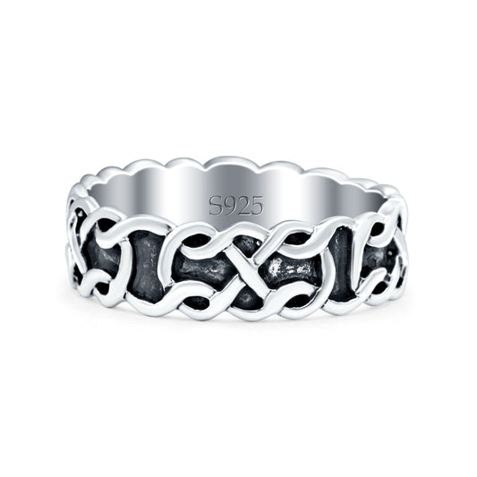 Celtic Oxidized Band Thumb Ring (6mm)