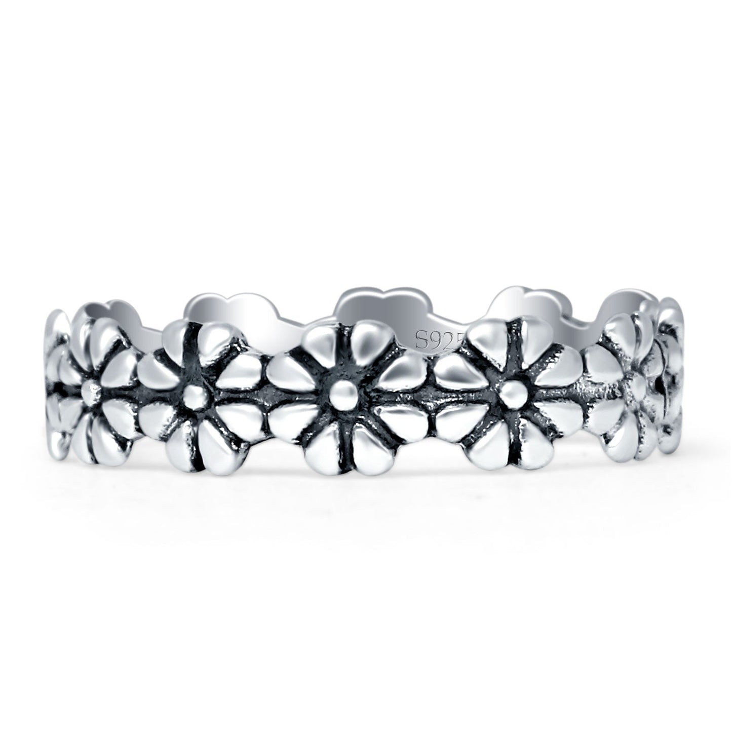 Oxidized Floral Band