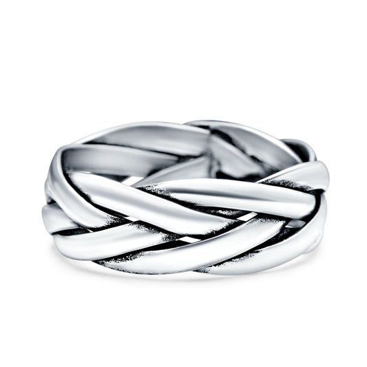 Celtic Oxidized Band Thumb Ring (6mm)