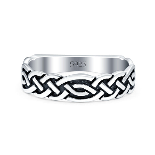 Celtic Oxidized Band Thumb Ring (5mm)