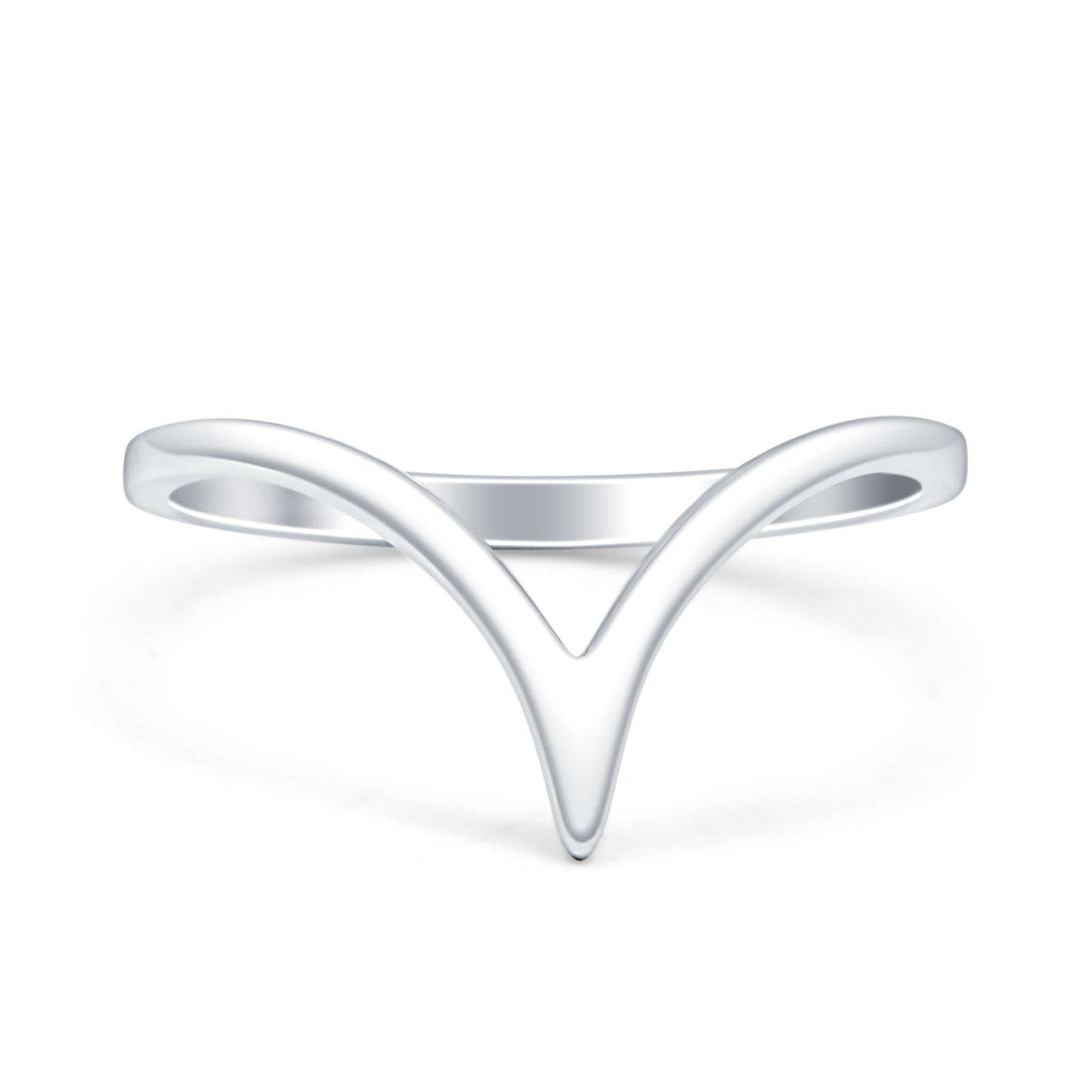 V Midi Band Chevron Ring